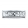  Platinum Hand Engraved Men's Wedding Band - Kirk Kara - Top View -  100671 - Thumbnail