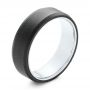 14k White Gold Matte Carbon Fiber Wedding Band - Three-Quarter View -  105525 - Thumbnail