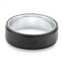 14k White Gold Matte Carbon Fiber Wedding Band - Flat View -  105525 - Thumbnail