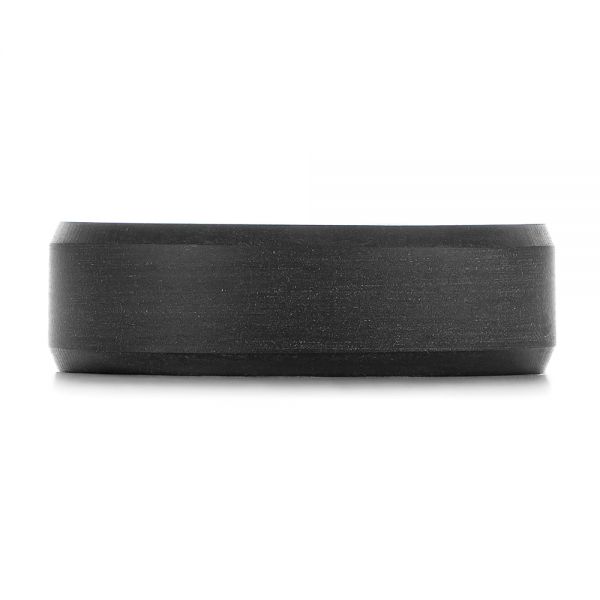 14k White Gold Matte Carbon Fiber Wedding Band - Top View - 105525