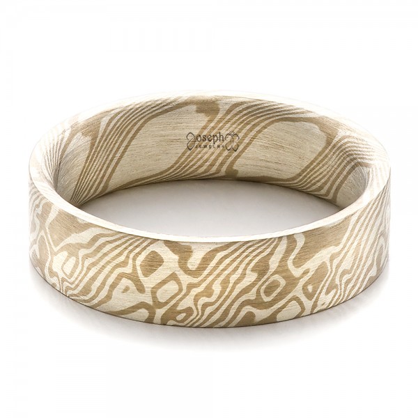 Men's Mokume Flat Band - Flat View -  100524