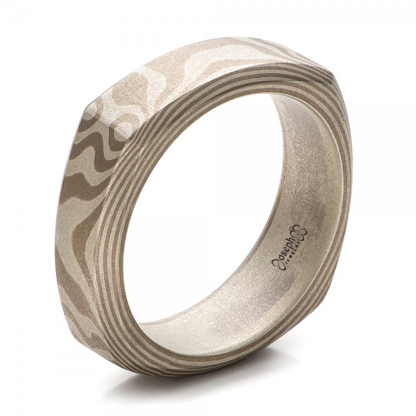 Men's Sandblasted Mokume Square Band - Image