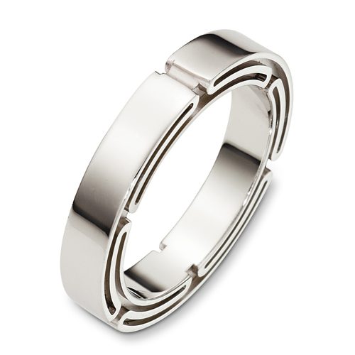 Men's 18k White Gold Band - front perspective