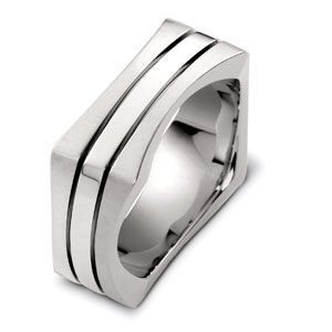 Men's 18k White Gold Band - Image