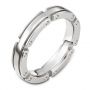 18k White Gold 18k White Gold Men's Band - Three-Quarter View -  399 - Thumbnail