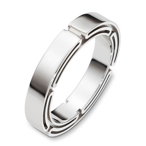 Men's 18k White Gold Band - Image