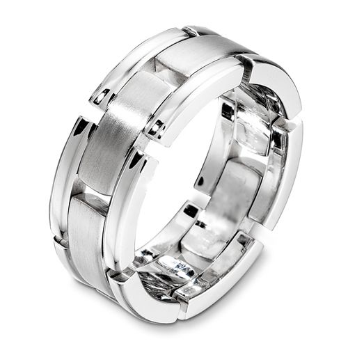 Men's 18k White Gold Band - Image