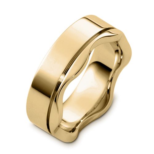 18k Yellow Gold 18k Yellow Gold Men's Band - Three-Quarter View -  426