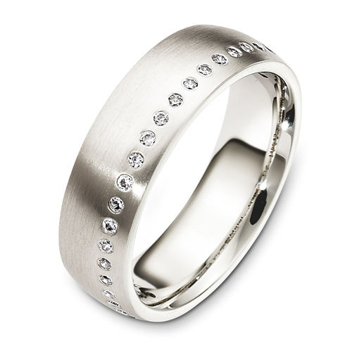  Platinum Platinum Men's Wedding Band - Three-Quarter View -  488 - Thumbnail