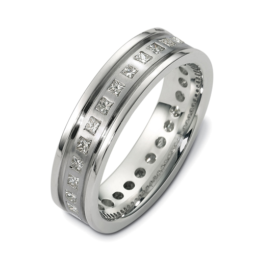  Platinum Platinum Men's Diamond Band - Three-Quarter View -  474 - Thumbnail