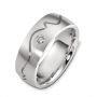 18k White Gold Men's Diamond Band - Front View -  427 - Thumbnail