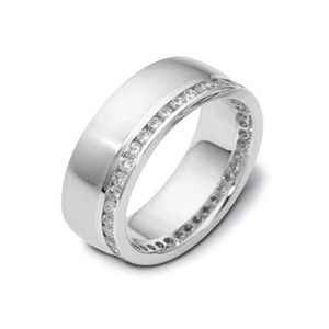  Platinum Platinum Men's Diamond Band - Three-Quarter View -  467