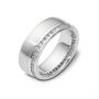 14k White Gold 14k White Gold Men's Diamond Band - Three-Quarter View -  467 - Thumbnail