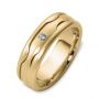 18k Yellow Gold 18k Yellow Gold Men's Diamond Band - Three-Quarter View -  455 - Thumbnail