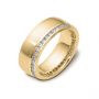 18k Yellow Gold 18k Yellow Gold Men's Diamond Band - Three-Quarter View -  467 - Thumbnail