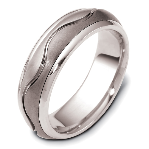 ... â€º Men's Wedding Rings â€º Men's 18k White Gold and Titanium Band