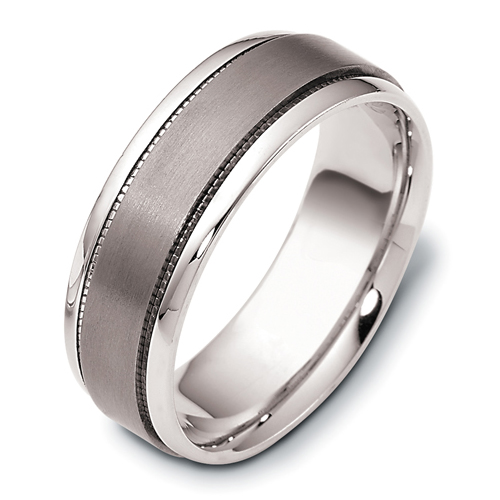 ... â€º Men's Wedding Rings â€º Men's 18k White Gold and Titanium Band