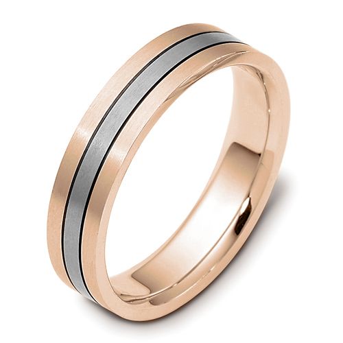 Men's 18k White Gold and Titanium Band - Image