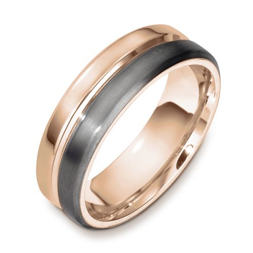 Men's 18k White Gold and Titanium Band - Image