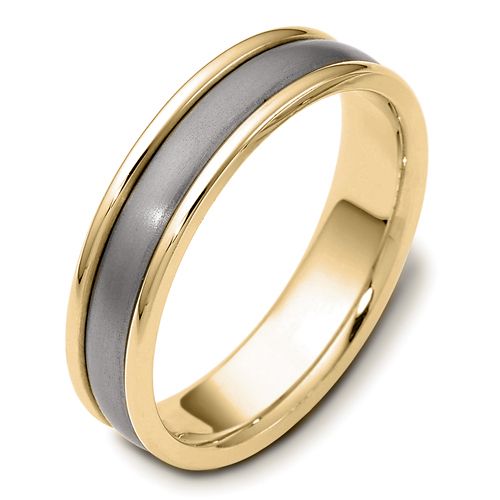 Men's 18k White Gold and Titanium Band - Image