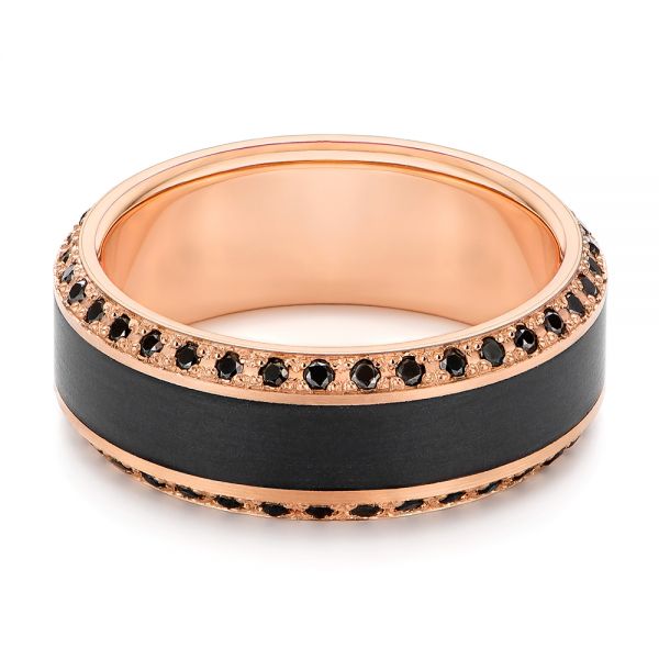 Men's Black Diamond Carbon Fiber Wedding Ring - Flat View -  106242 - Thumbnail