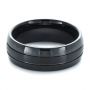 Men's Black Tungsten Ring - Flat View -  1372 - Thumbnail