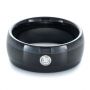 Men's Black Tungsten Ring With Diamond - Flat View -  1354 - Thumbnail