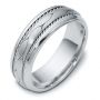  14K Gold And Platinum 14K Gold And Platinum Men's Braided Two-tone Band - Three-Quarter View -  314 - Thumbnail