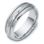  18K Gold And 14k White Gold 18K Gold And 14k White Gold Men's Braided Two-tone Band - Three-Quarter View -  314 - Thumbnail