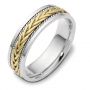  18K Gold And 18k Yellow Gold Men's Braided Two-tone Band - Three-Quarter View -  306 - Thumbnail