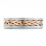 18k Rose Gold 18k Rose Gold Men's Braided Two-tone Wedding Band - Top View -  100121 - Thumbnail