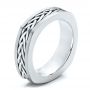  Platinum Platinum Men's Braided Two-tone Wedding Band - Three-Quarter View -  100121 - Thumbnail