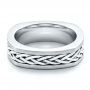  Platinum Platinum Men's Braided Two-tone Wedding Band - Flat View -  100121 - Thumbnail