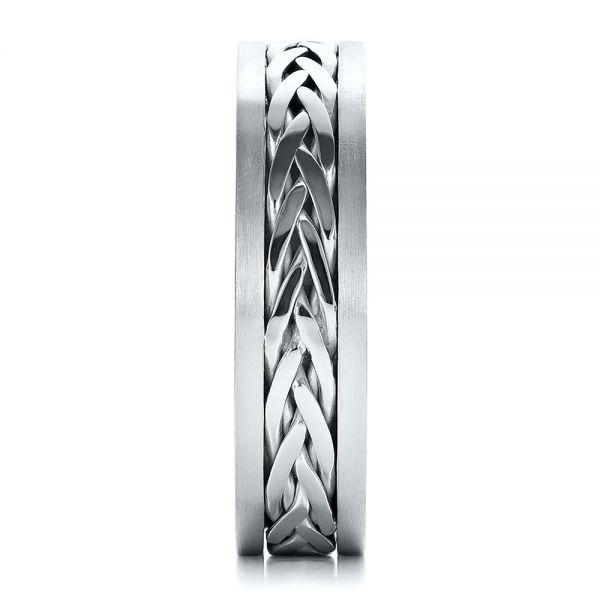 Platinum Platinum Men's Braided Two-tone Wedding Band - Side View - 100121