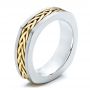 Men's Braided Two-tone Wedding Band - Three-Quarter View -  100121 - Thumbnail