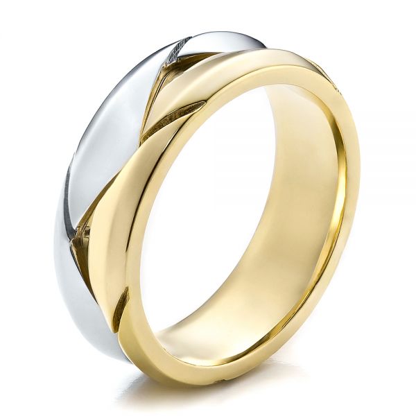 Men's Braided Two-Tone Wedding Band - Image