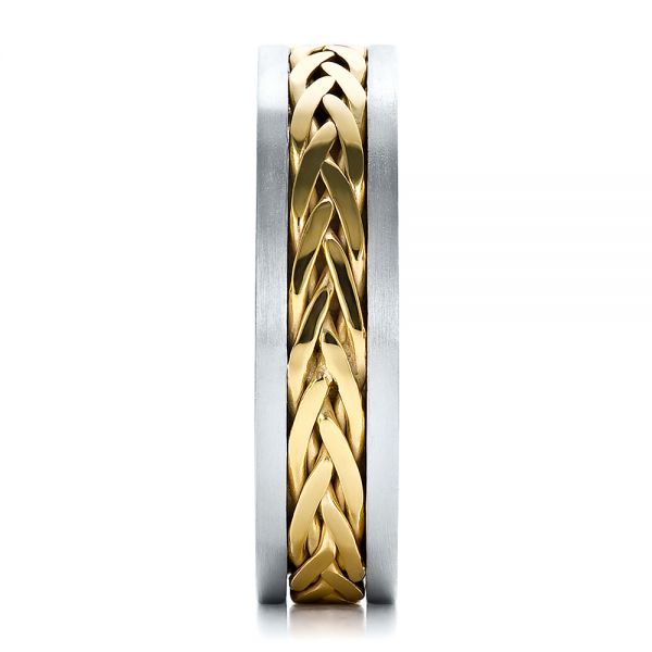 Men's Braided Two-tone Wedding Band - Side View -  100121