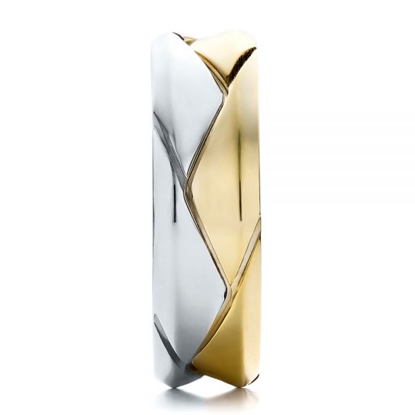 Men's Braided Two-tone Wedding Band - Side View - 100125