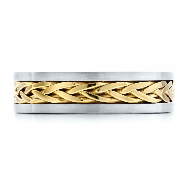 Men's Braided Two-tone Wedding Band - Top View -  100121