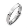 18k White Gold Men's Brushed Diamond Band - Three-Quarter View -  390 - Thumbnail