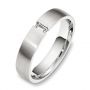 14k White Gold 14k White Gold Men's Brushed Diamond Band - Three-Quarter View -  479 - Thumbnail