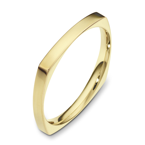 Men's Brushed 18k Yellow Gold Band - front perspective