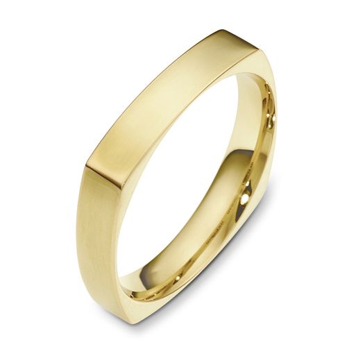 Men's Brushed 18k Yellow Gold Band - Image