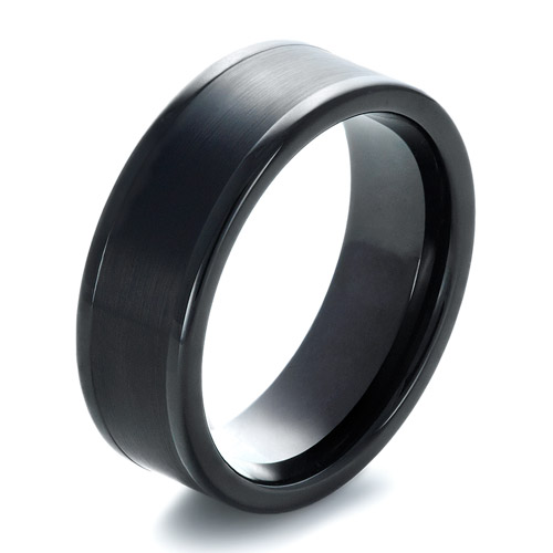 Men's Brushed Black Tungsten Ring - Image