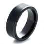 Men's Brushed Black Tungsten Ring - Three-Quarter View -  1360 - Thumbnail
