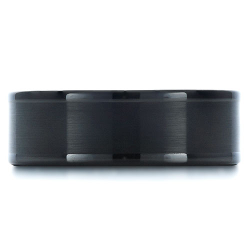 Men's Brushed Black Tungsten Ring - Top View -  1360