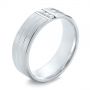 Men's Brushed Finish Diamond Wedding Band - Three-Quarter View -  103974 - Thumbnail