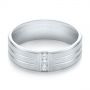 Men's Brushed Finish Diamond Wedding Band - Flat View -  103974 - Thumbnail