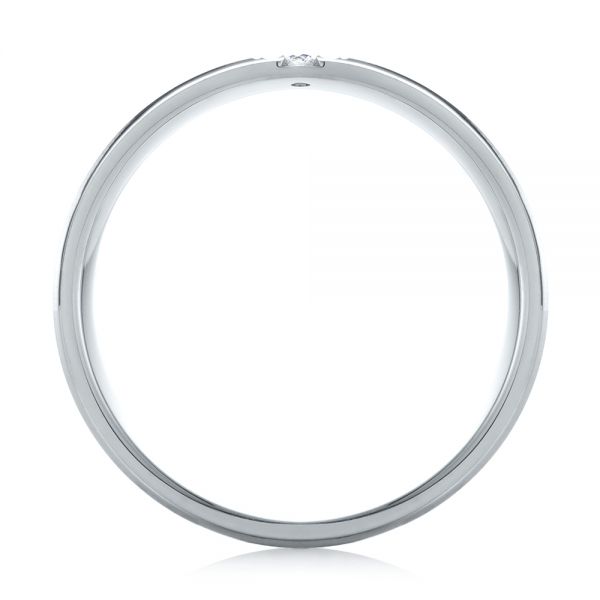 Men's Brushed Finish Diamond Wedding Band - Front View - 103974