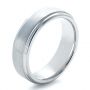 Men's Brushed Tungsten Ring - Three-Quarter View -  1358 - Thumbnail